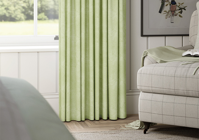 Florence Faux Suede, Green Leaf - Made to Measure Curtains - Image 5